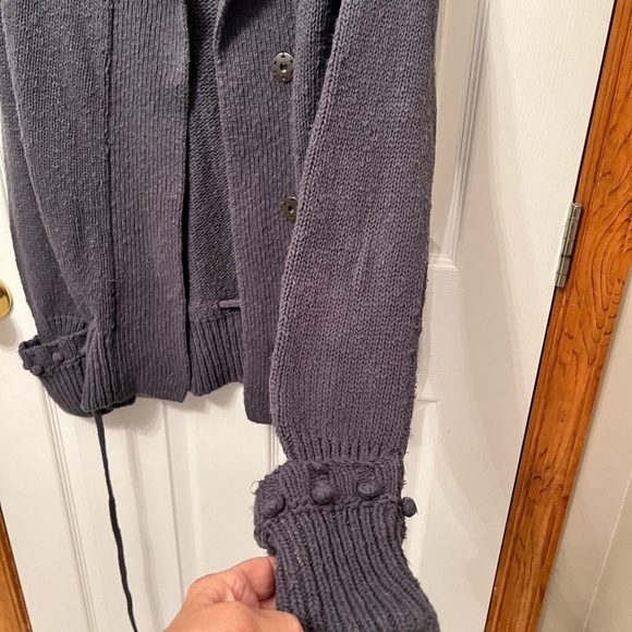 Calvin Klein Women's Vintage Grey Cable Knit Cardigan-Hidden Snap Closure - Picture 8 of 8